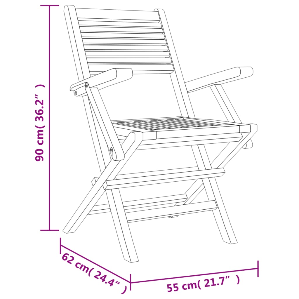 Set da Pranzo per Giardino 5 pz in Legno Massello di Teak | homemem39