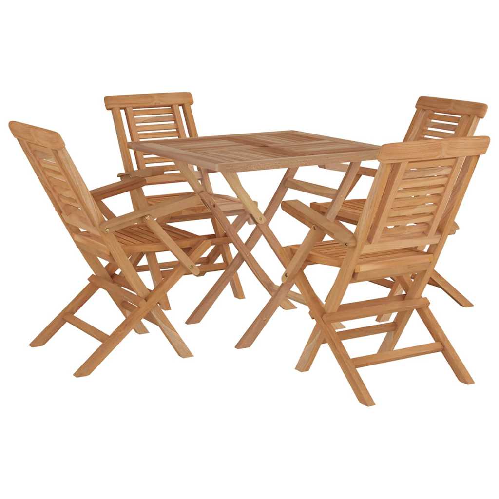 Set da Pranzo per Giardino 5 pz in Legno Massello di Teak | homemem39