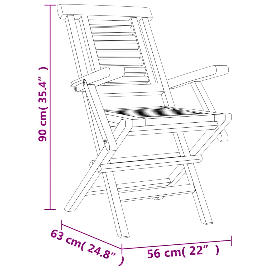 Set da Pranzo per Giardino 5 pz in Legno Massello di Teak | homemem39