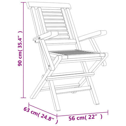 Set da Pranzo per Giardino 5 pz in Legno Massello di Teak | homemem39