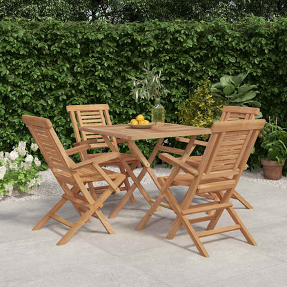 Set da Pranzo per Giardino 5 pz in Legno Massello di Teak | homemem39