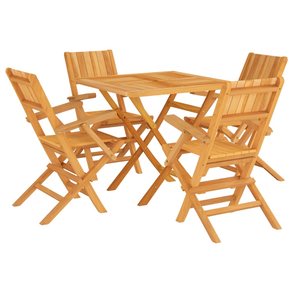 Set da Pranzo per Giardino 5 pz in Legno Massello di Teak - homemem39