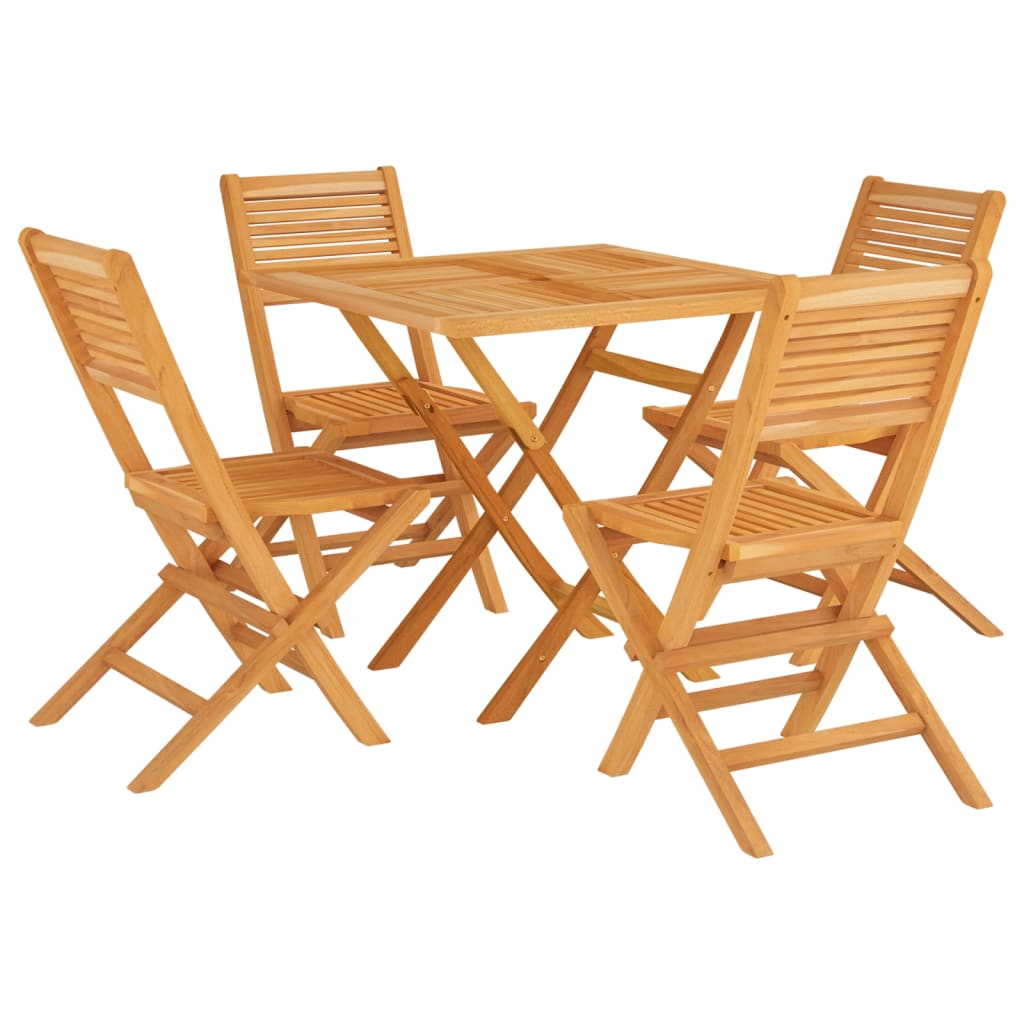 Set da Pranzo per Giardino 5 pz in Legno Massello di Teak | homemem39