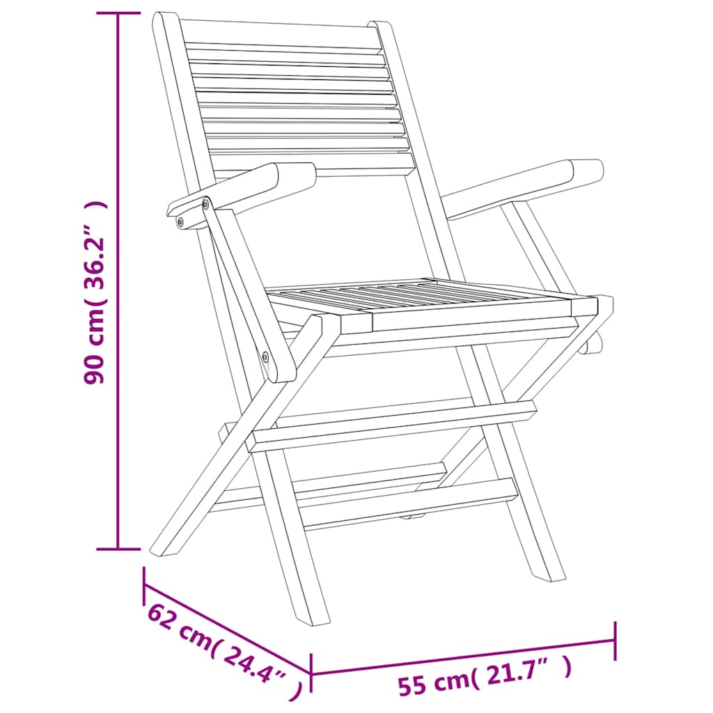 Set da Pranzo per Giardino 5 pz in Legno Massello di Teak | homemem39