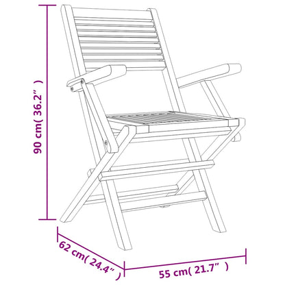 Set da Pranzo per Giardino 5 pz in Legno Massello di Teak | homemem39