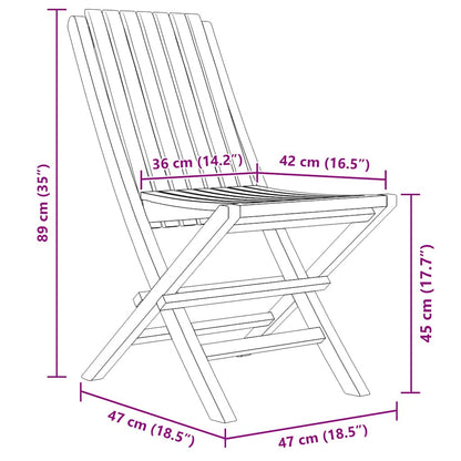 Sedie da Giardino Pieghevoli 6pz 47x47x89cm Legno Massello Teak - homemem39
