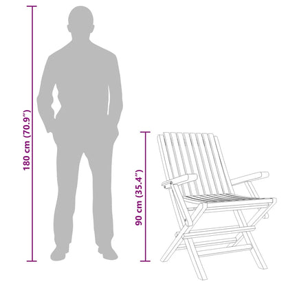 Sedie da Giardino Pieghevoli 4pz 61x67x90cm Legno Massello Teak - homemem39