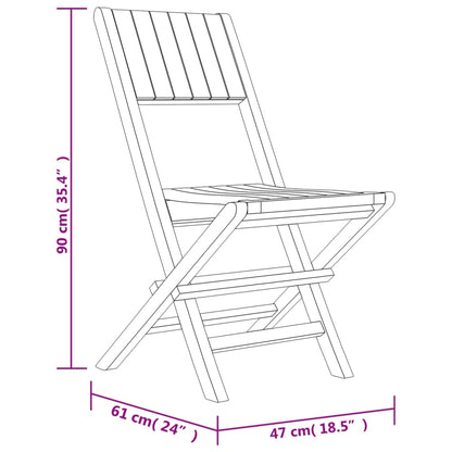 Sedie da Giardino Pieghevoli 8pz 47x61x90cm Legno Massello Teak - homemem39