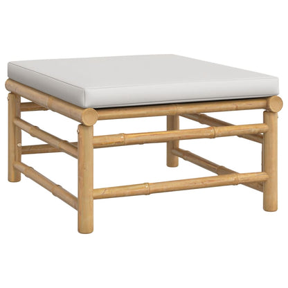 Set Salotto da Giardino 7pz con Cuscini Grigio Chiaro Bambù - homemem39