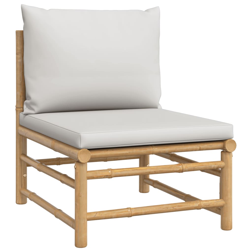 Set Salotto da Giardino 12pz con Cuscini Grigio Chiaro Bambù | homemem39