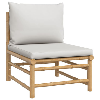 Set Salotto da Giardino 12pz con Cuscini Grigio Chiaro Bambù | homemem39