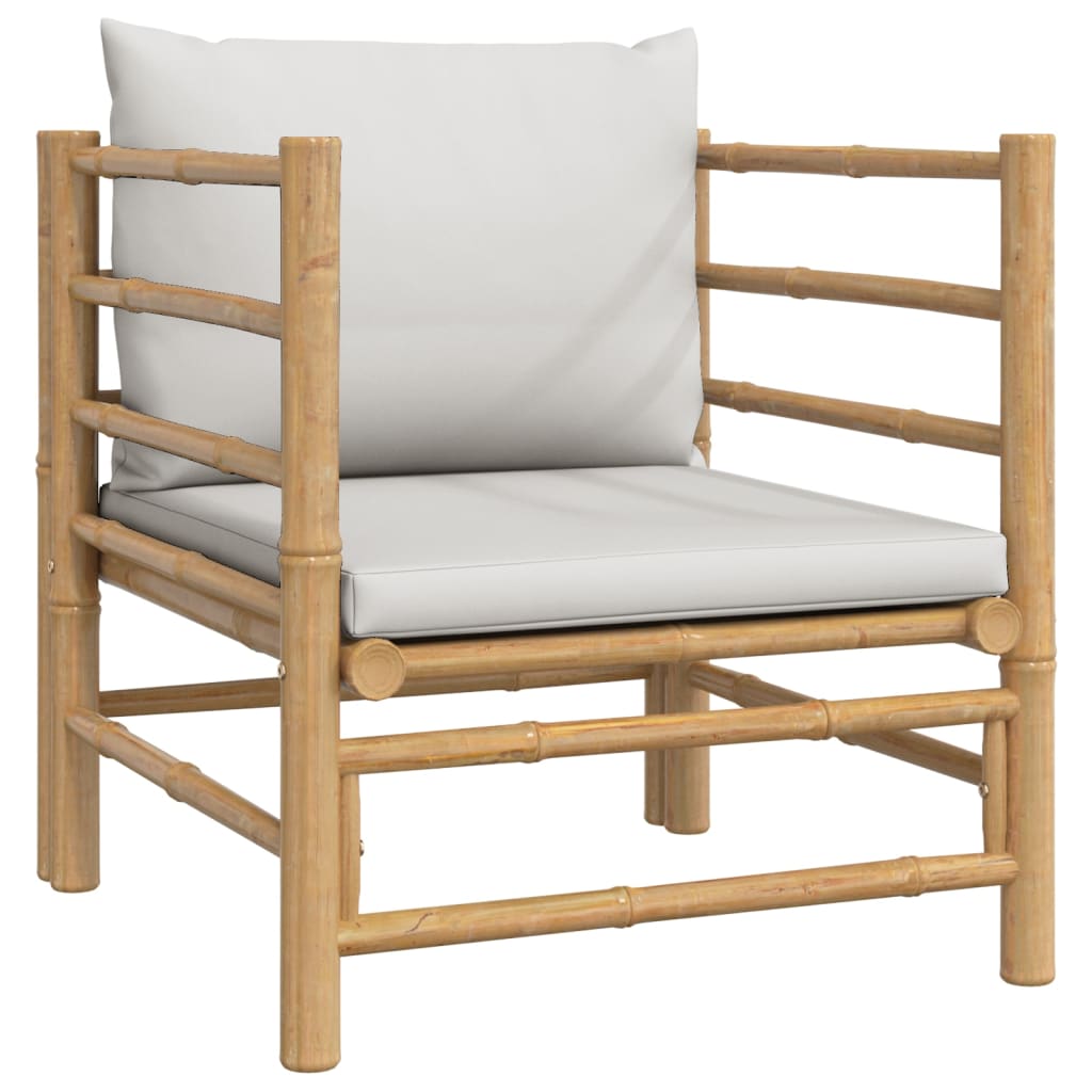 Set Salotto da Giardino 12pz con Cuscini Grigio Chiaro Bambù | homemem39