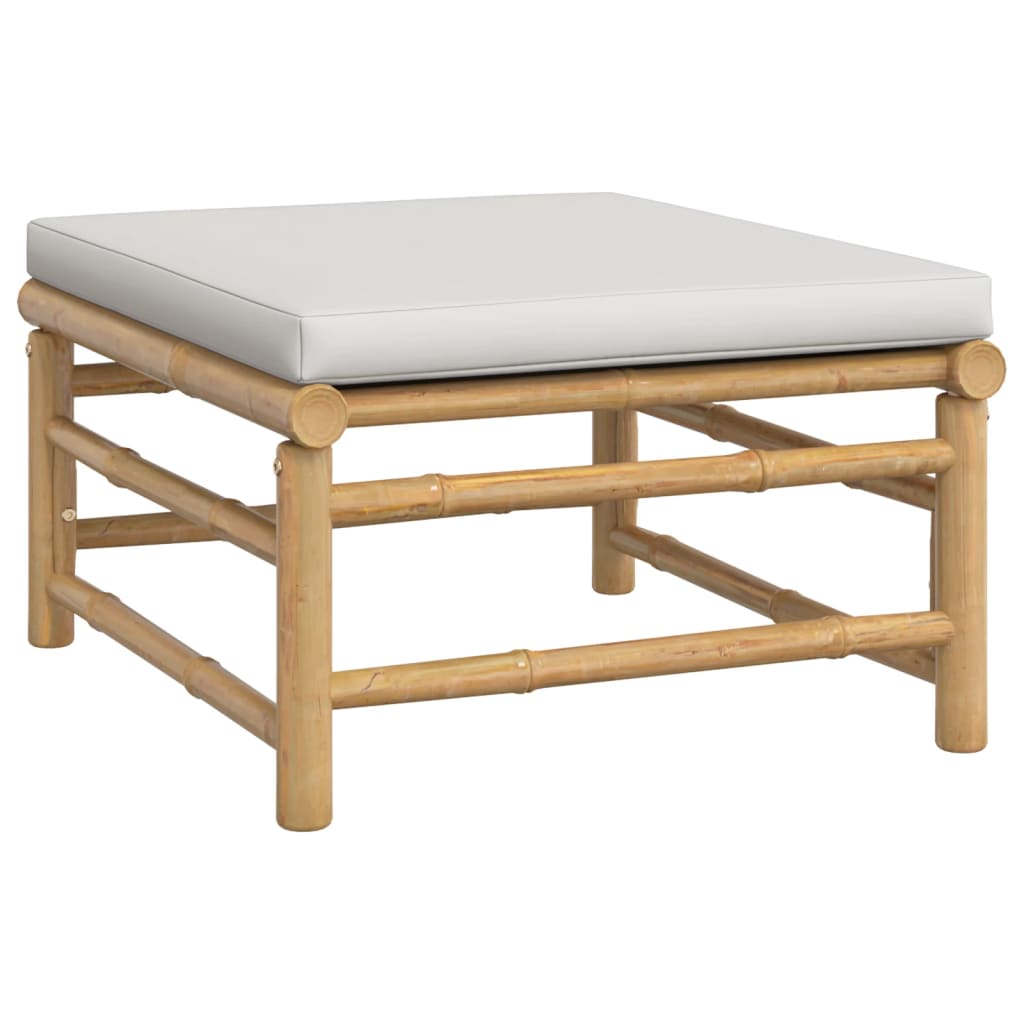 Set Salotto da Giardino 7pz con Cuscini Grigio Chiaro Bambù - homemem39