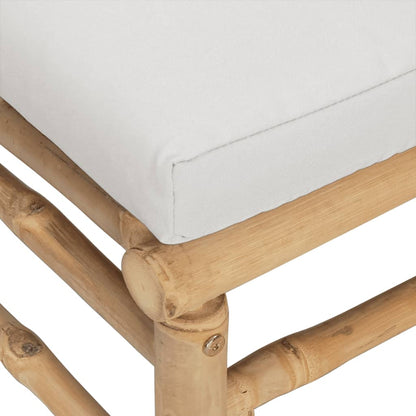Set Salotto da Giardino 6pz con Cuscini Grigio Chiaro Bambù | homemem39