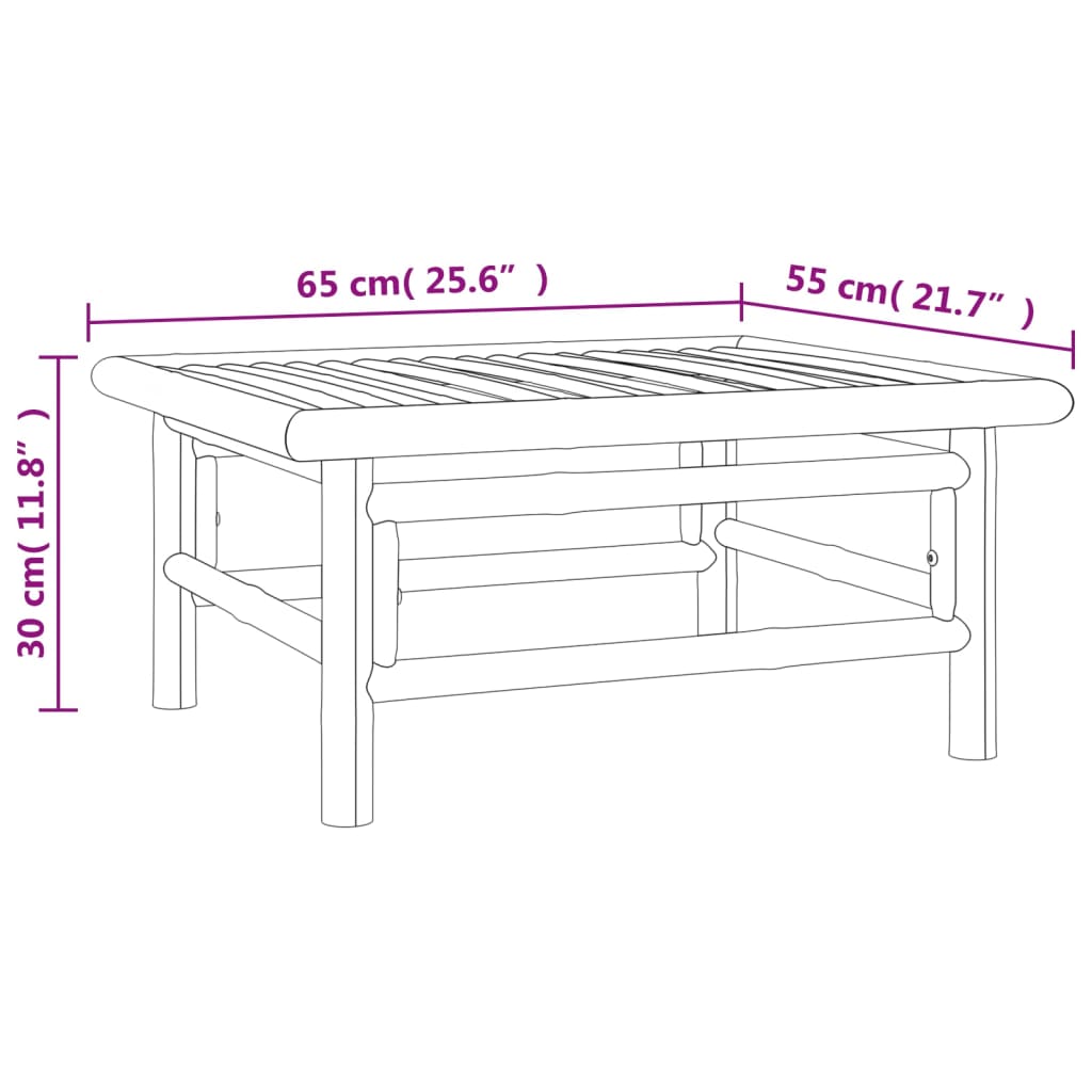 Set Salotto da Giardino 7pz con Cuscini Tortora Bambù | homemem39