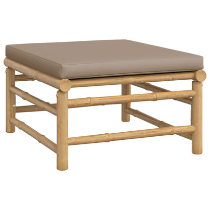 Set Salotto da Giardino 7pz con Cuscini Tortora Bambù | homemem39