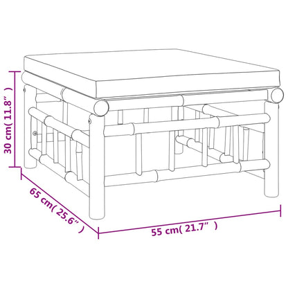 Set Salotto da Giardino 6pz con Cuscini Grigio Scuro Bambù | homemem39