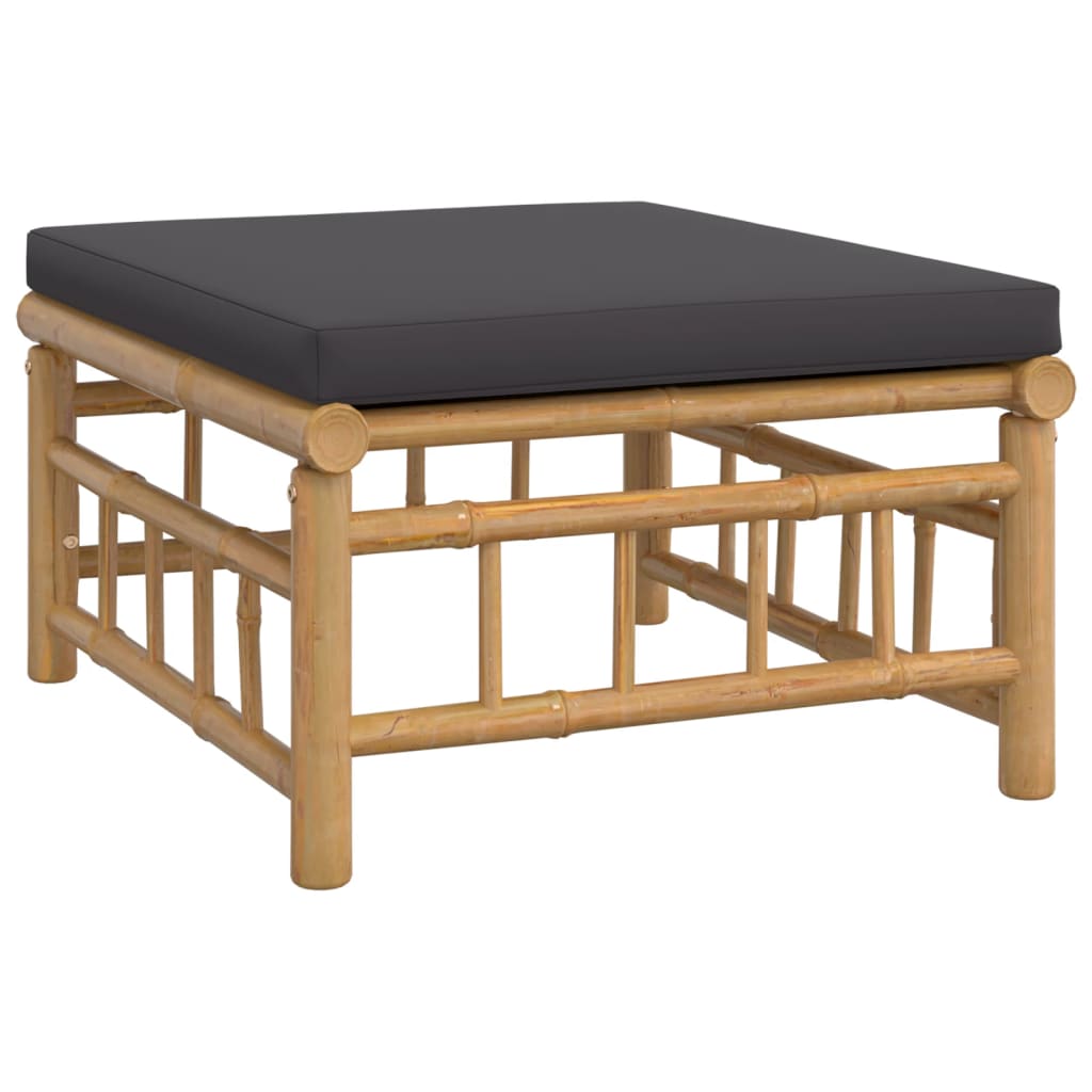 Set Salotto da Giardino 8pz con Cuscini Grigio Scuro Bambù | homemem39