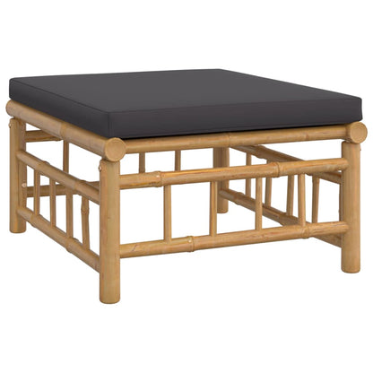 Set Salotto da Giardino 8pz con Cuscini Grigio Scuro Bambù | homemem39