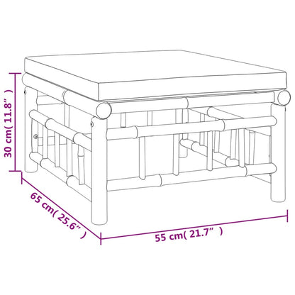 Set Salotto da Giardino 7pz con Cuscini Grigio Scuro Bambù | homemem39