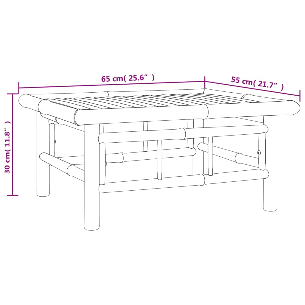 Set Salotto da Giardino 7pz con Cuscini Grigio Scuro Bambù | homemem39