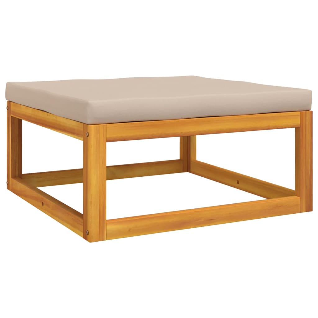 Set Salotto da Giardino 4pz con Cuscini Tortora Legno Massello | homemem39