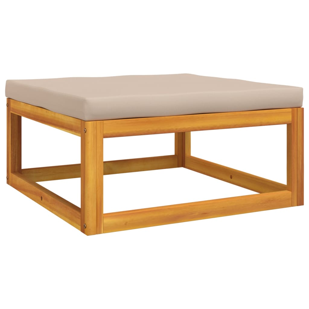 Set Salotto da Giardino 4pz con Cuscini Tortora Legno Massello | homemem39