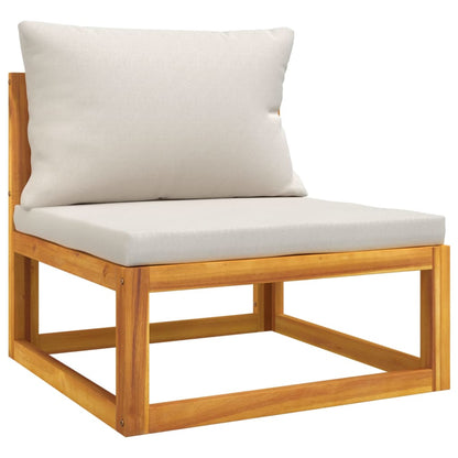 Set Salotto Giardino 4pz Cuscini Grigio Chiaro Legno Massello | homemem39