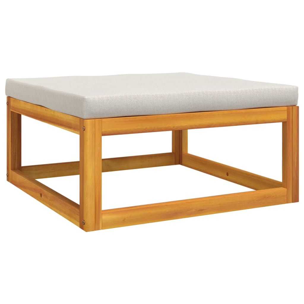 Set Salotto Giardino 7pz Cuscini Grigio Chiaro Legno Massello | homemem39