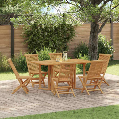 Set da Pranzo per Giardino 7 pcs Marrone Legno massello di teak