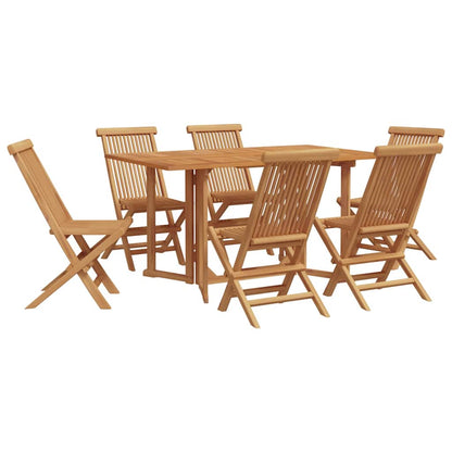 Set da Pranzo per Giardino 7 pcs Marrone Legno massello di teak
