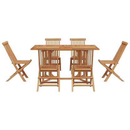 Set da Pranzo per Giardino 7 pcs Marrone Legno massello di teak