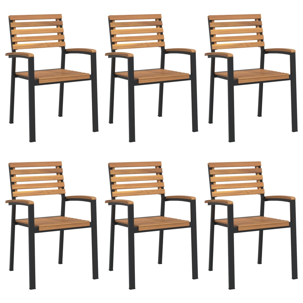 Set Pranzo da Giardino 7 pz Legno Massello di Acacia e Metallo | homemem39