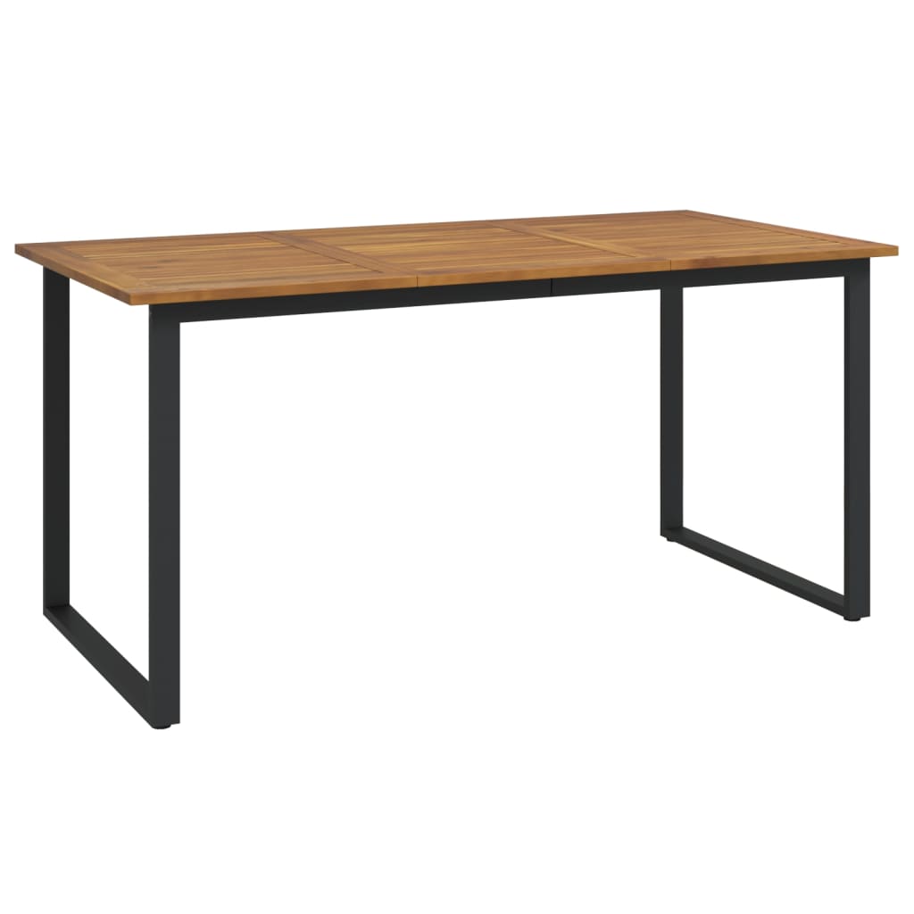Set Pranzo da Giardino 7 pz Legno Massello di Acacia e Metallo | homemem39