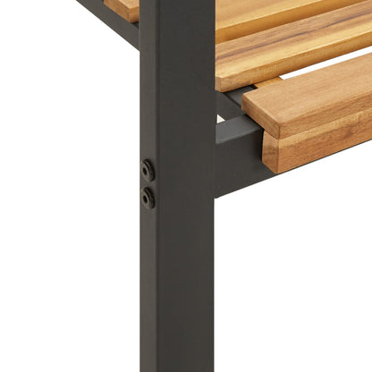 Set Pranzo da Giardino 7 pz Legno Massello di Acacia e Metallo | homemem39