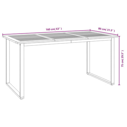 Set Pranzo da Giardino 7 pz Legno Massello di Acacia e Metallo | homemem39