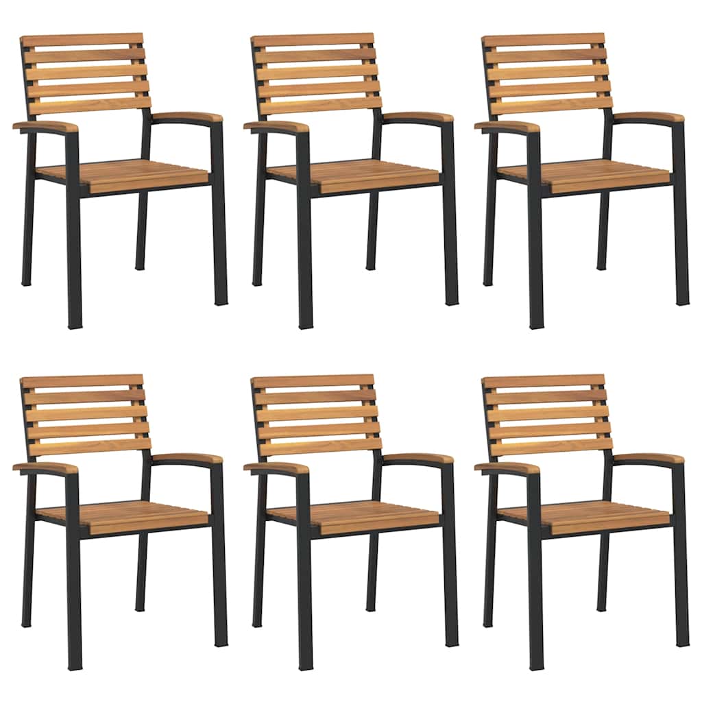 Set Pranzo da Giardino 7 pz Legno Massello di Acacia e Metallo | homemem39
