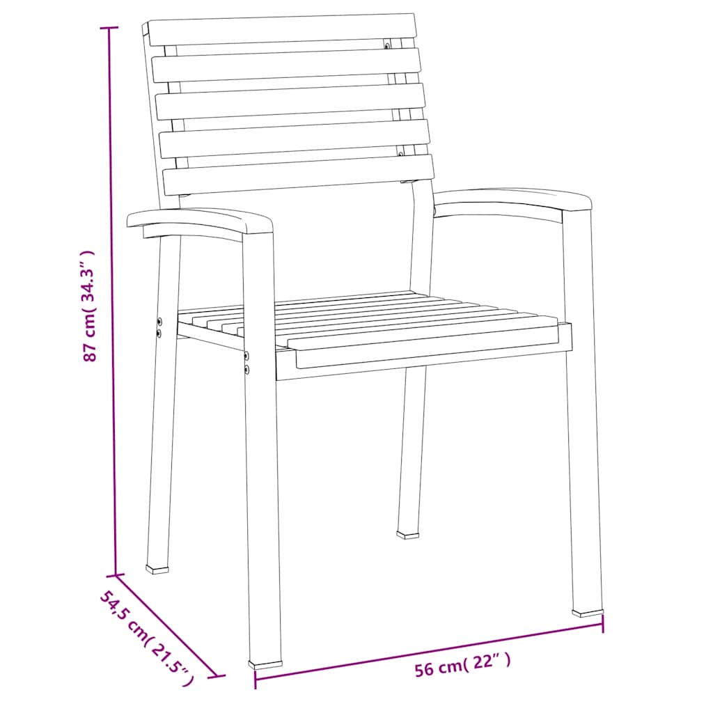 Set Pranzo da Giardino 7 pz Legno Massello di Acacia e Metallo | homemem39