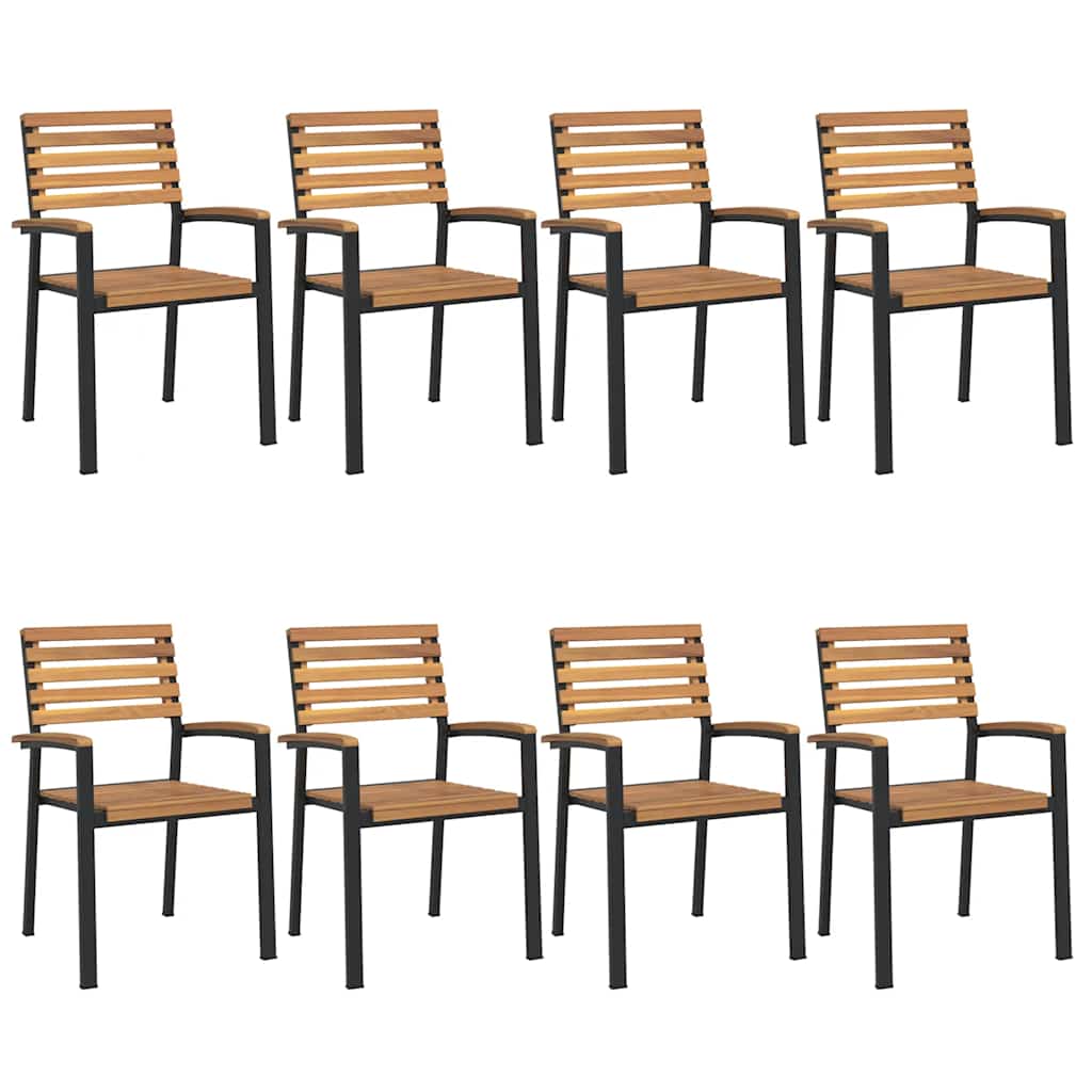 Set Pranzo da Giardino 9 pz Legno Massello di Acacia e Metallo | homemem39