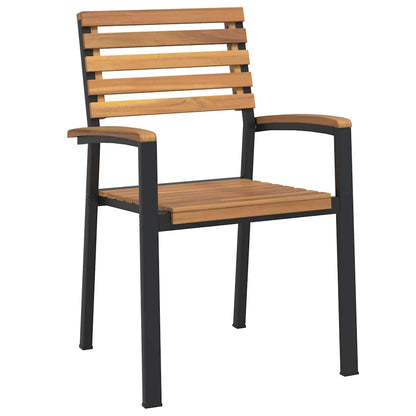 Set Pranzo da Giardino 9 pz Legno Massello di Acacia e Metallo | homemem39