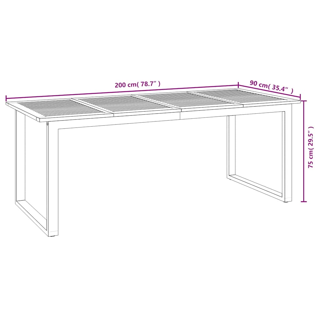 Set Pranzo da Giardino 9 pz Legno Massello di Acacia e Metallo | homemem39