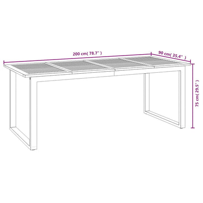 Set Pranzo da Giardino 9 pz Legno Massello di Acacia e Metallo | homemem39