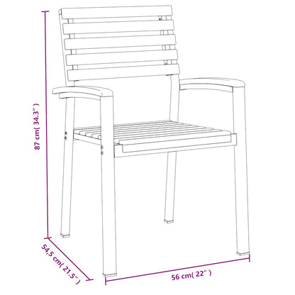 Set Pranzo da Giardino 9 pz Legno Massello di Acacia e Metallo | homemem39