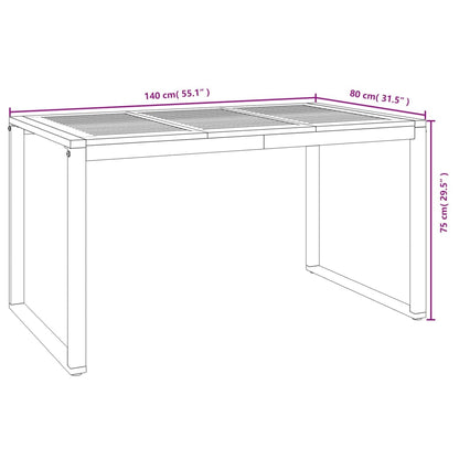 Set Pranzo da Giardino 7 pz Legno Massello di Acacia e Metallo | homemem39