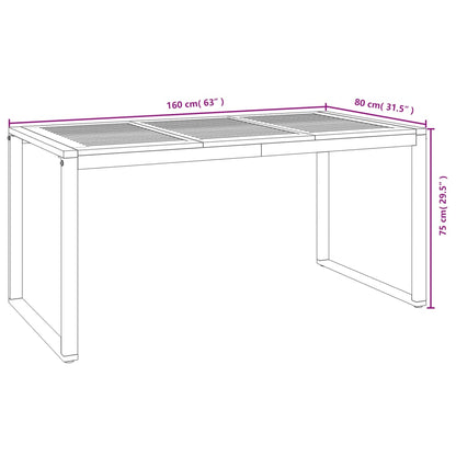Set Pranzo da Giardino 5 pz Legno Massello di Acacia e Metallo | homemem39