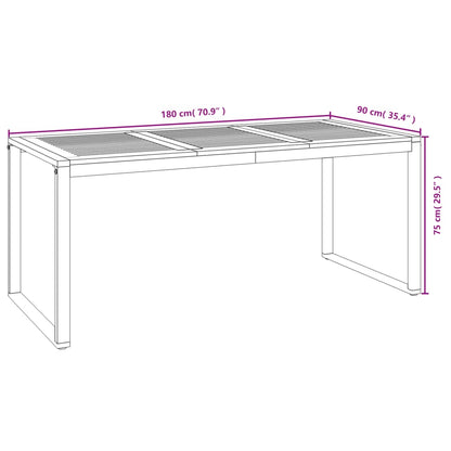 Set Pranzo da Giardino 7 pz Legno Massello di Acacia e Metallo | homemem39