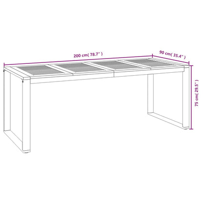 Set Pranzo da Giardino 7 pz Legno Massello di Acacia e Metallo | homemem39