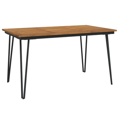 Set Pranzo da Giardino 5 pz Legno Massello di Acacia e Metallo | homemem39