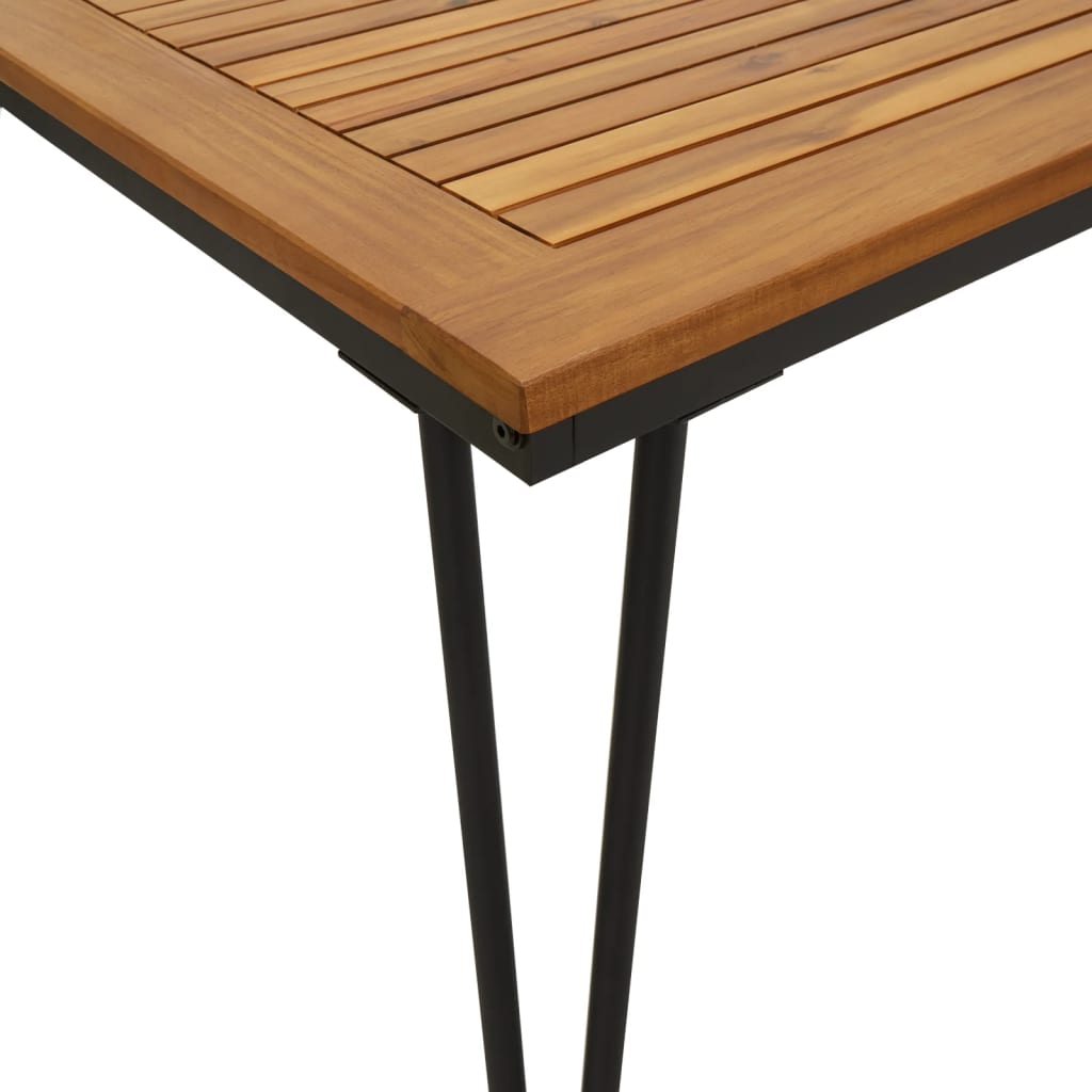 Set Pranzo da Giardino 5 pz Legno Massello di Acacia e Metallo | homemem39