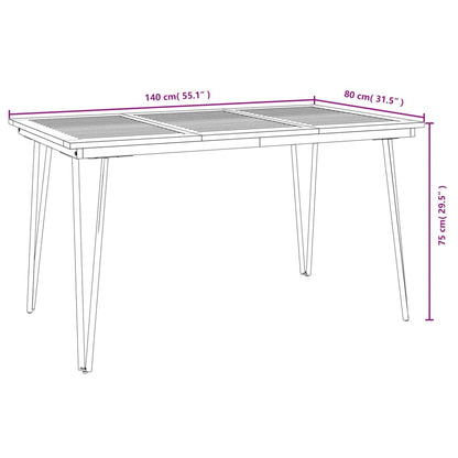 Set Pranzo da Giardino 7 pz Legno Massello di Acacia e Metallo | homemem39